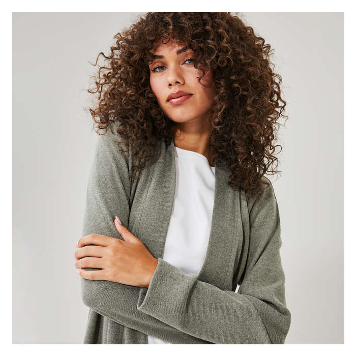 Women's Open Front Cardigan - Light Olive